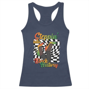 Stepping Into Black History Month Racerback Tank Top African American Women Melanin Pride TS09 Navy Print Your Wear