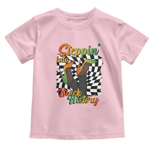 Stepping Into Black History Month Toddler T Shirt African American Women Melanin Pride TS09 Light Pink Print Your Wear