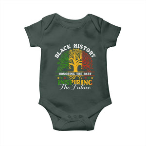 Black History Baby Onesie Honoring The Past Inspiring The Future TS09 Dark Forest Green Print Your Wear