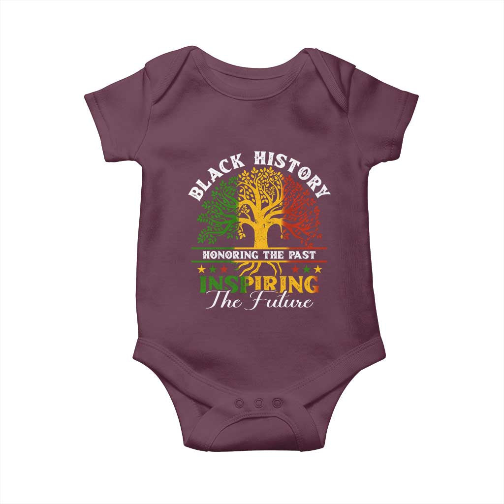 Black History Baby Onesie Honoring The Past Inspiring The Future TS09 Maroon Print Your Wear