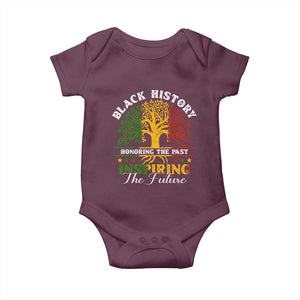 Black History Baby Onesie Honoring The Past Inspiring The Future TS09 Maroon Print Your Wear