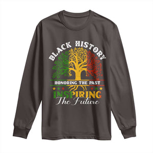 Black History Long Sleeve Shirt Honoring The Past Inspiring The Future TS09 Dark Chocolate Print Your Wear