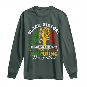 Black History Long Sleeve Shirt Honoring The Past Inspiring The Future TS09 Dark Forest Green Print Your Wear