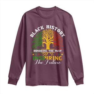 Black History Long Sleeve Shirt Honoring The Past Inspiring The Future TS09 Maroon Print Your Wear