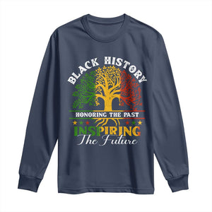 Black History Long Sleeve Shirt Honoring The Past Inspiring The Future TS09 Navy Print Your Wear