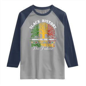 Black History Raglan Shirt Honoring The Past Inspiring The Future TS09 Sport Gray Navy Print Your Wear