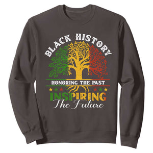 Black History Sweatshirt Honoring The Past Inspiring The Future TS09 Dark Chocolate Print Your Wear