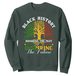 Black History Sweatshirt Honoring The Past Inspiring The Future TS09 Dark Forest Green Print Your Wear