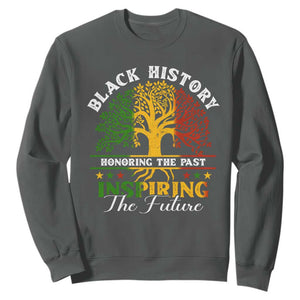 Black History Sweatshirt Honoring The Past Inspiring The Future TS09 Dark Heather Print Your Wear