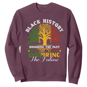 Black History Sweatshirt Honoring The Past Inspiring The Future TS09 Maroon Print Your Wear