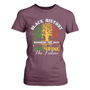 Black History T Shirt For Women Honoring The Past Inspiring The Future TS09 Maroon Print Your Wear