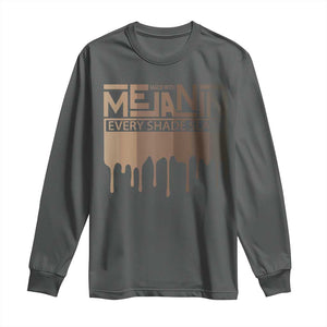 Melanin African Pride Long Sleeve Shirt Made With Melanin Every Shade Slays TS09 Dark Heather Print Your Wear