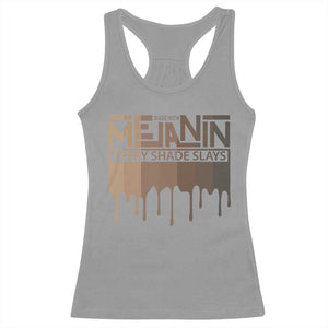 Melanin African Pride Racerback Tank Top Made With Melanin Every Shade Slays TS09 Sport Gray Print Your Wear