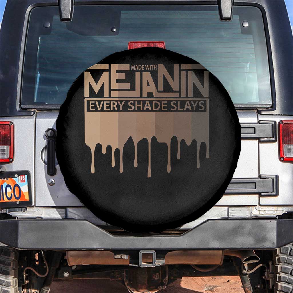 Melanin African Pride Spare Tire Cover Made With Melanin Every Shade Slays TS09 No hole Black Print Your Wear