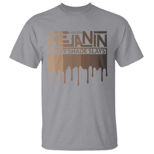 Melanin African Pride T Shirt Made With Melanin Every Shade Slays TS09 Sport Gray Print Your Wear