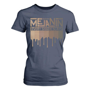 Melanin African Pride T Shirt For Women Made With Melanin Every Shade Slays TS09 Navy Print Your Wear