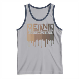 Melanin African Pride Tank Top Made With Melanin Every Shade Slays TS09 Athletic Heather Navy Print Your Wear