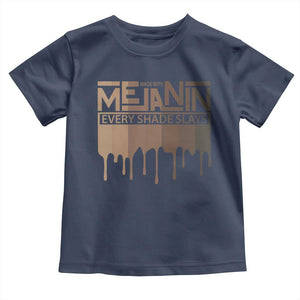 Melanin African Pride Toddler T Shirt Made With Melanin Every Shade Slays TS09 Navy Print Your Wear