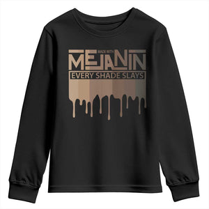 Melanin African Pride Youth Sweatshirt Made With Melanin Every Shade Slays TS09 Black Print Your Wear