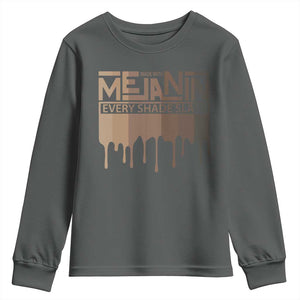 Melanin African Pride Youth Sweatshirt Made With Melanin Every Shade Slays TS09 Dark Heather Print Your Wear