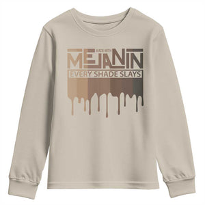 Melanin African Pride Youth Sweatshirt Made With Melanin Every Shade Slays TS09 Sand Print Your Wear