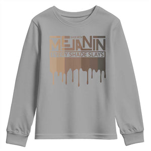 Melanin African Pride Youth Sweatshirt Made With Melanin Every Shade Slays TS09 Sport Gray Print Your Wear