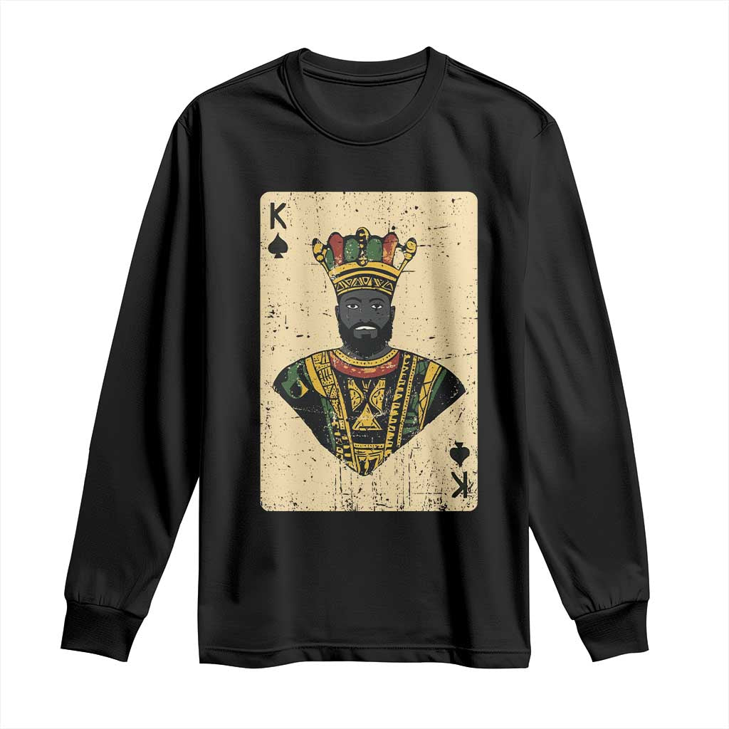 African King Card Black Pride Long Sleeve Shirt TS09 Black Print Your Wear