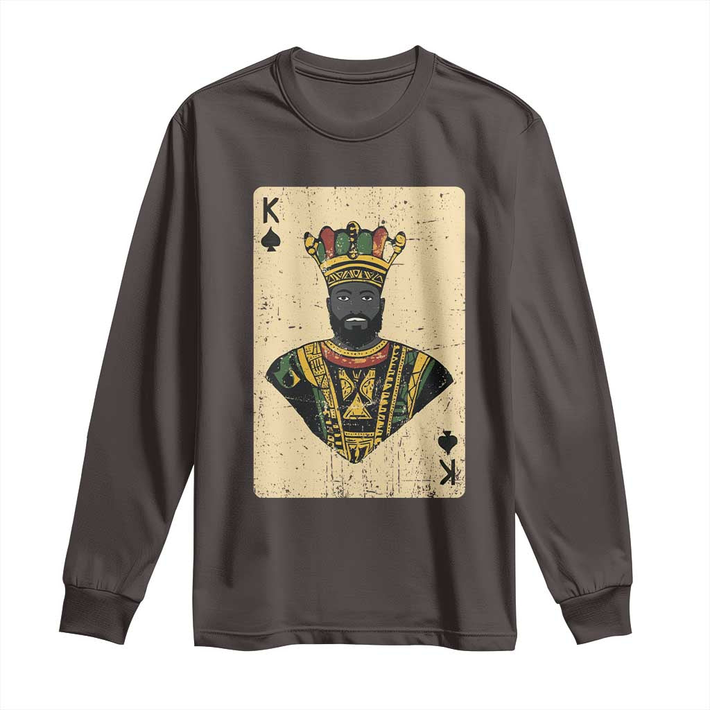 African King Card Black Pride Long Sleeve Shirt TS09 Dark Chocolate Print Your Wear