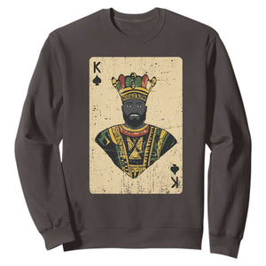 African King Card Black Pride Sweatshirt TS09 Dark Chocolate Print Your Wear