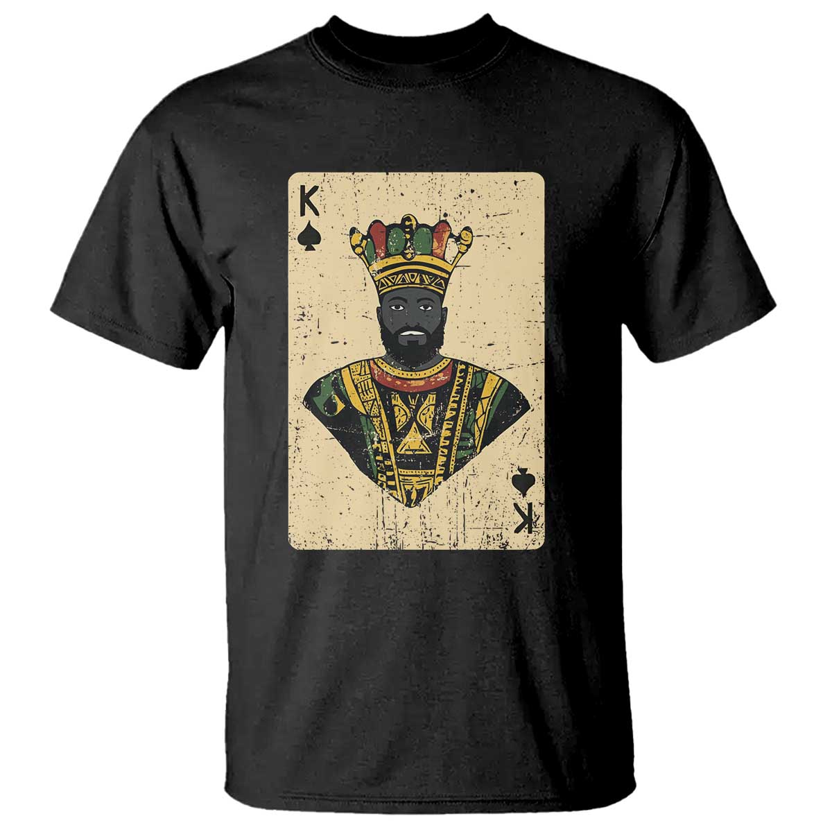 African King Card Black Pride T Shirt TS09 Black Print Your Wear