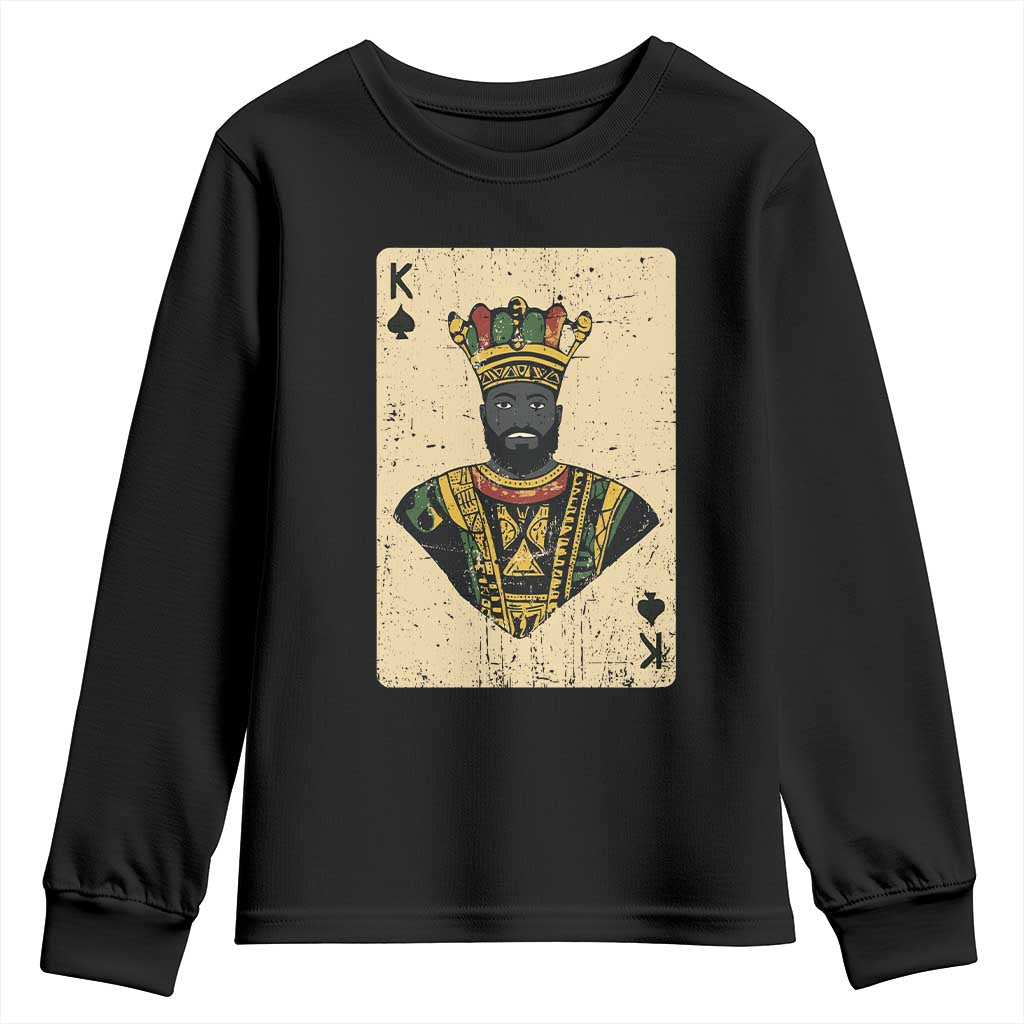 African King Card Black Pride Youth Sweatshirt TS09 Black Print Your Wear