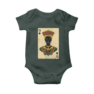 African Queen Card Black Pride Baby Onesie TS09 Dark Forest Green Print Your Wear