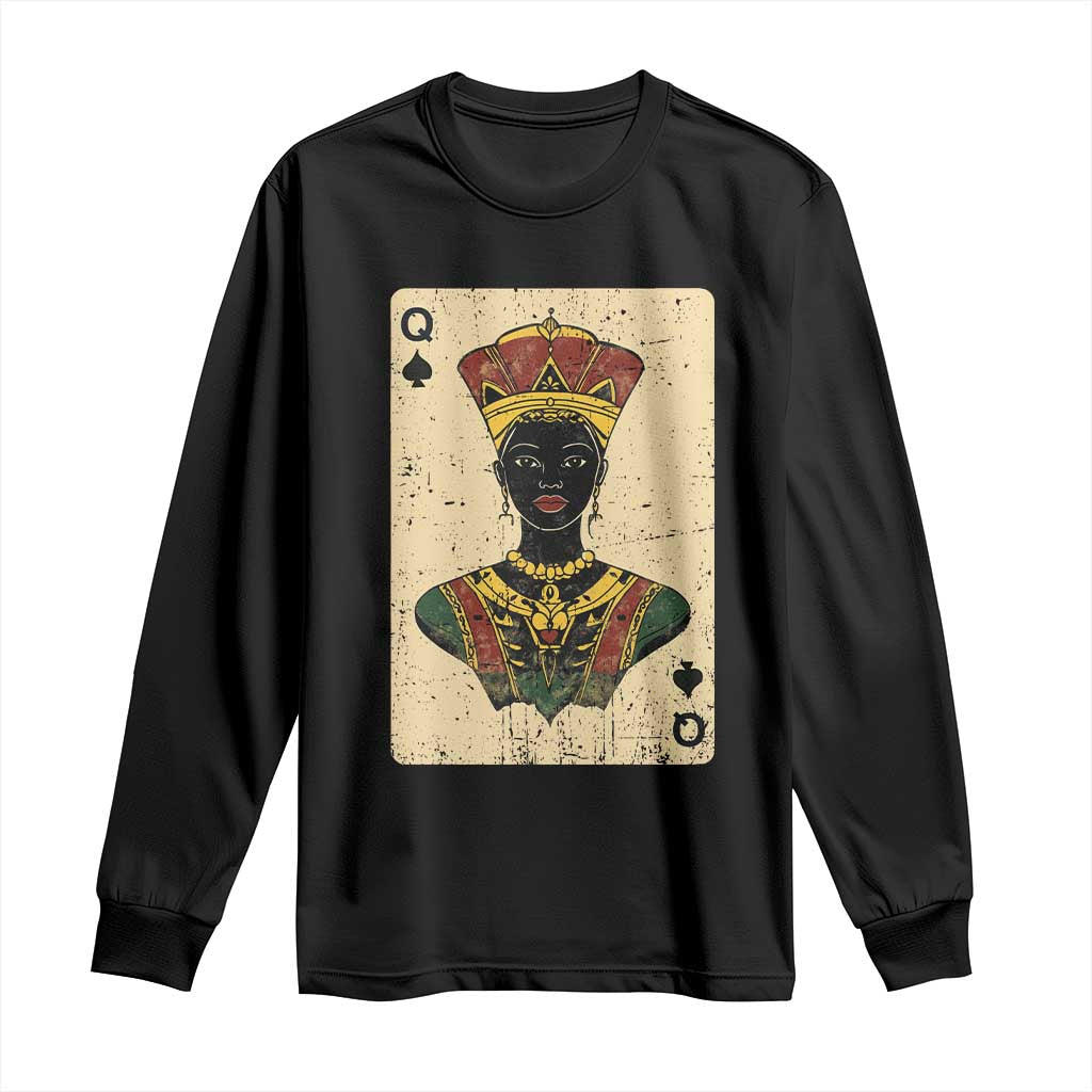 African Queen Card Black Pride Long Sleeve Shirt TS09 Black Print Your Wear