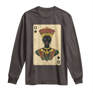 African Queen Card Black Pride Long Sleeve Shirt TS09 Dark Chocolate Print Your Wear