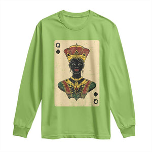 African Queen Card Black Pride Long Sleeve Shirt TS09 Lime Print Your Wear