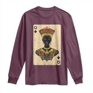 African Queen Card Black Pride Long Sleeve Shirt TS09 Maroon Print Your Wear