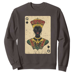 African Queen Card Black Pride Sweatshirt TS09 Dark Chocolate Print Your Wear