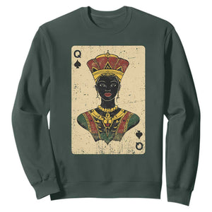 African Queen Card Black Pride Sweatshirt TS09 Dark Forest Green Print Your Wear