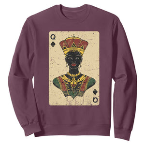 African Queen Card Black Pride Sweatshirt TS09 Maroon Print Your Wear