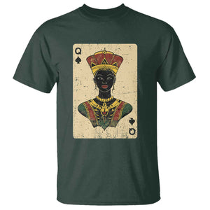 African Queen Card Black Pride T Shirt TS09 Dark Forest Green Print Your Wear