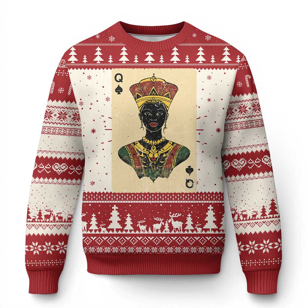 African Queen Card Black Pride Ugly Christmas Sweater