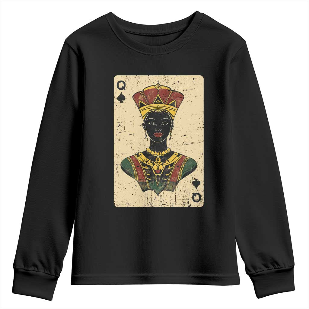 African Queen Card Black Pride Youth Sweatshirt TS09 Black Print Your Wear