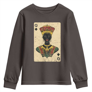 African Queen Card Black Pride Youth Sweatshirt TS09 Dark Chocolate Print Your Wear
