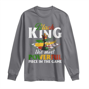 Black Pride Long Sleeve Shirt Black King The Most Powerful Piece In The Game TS09 Charcoal Print Your Wear