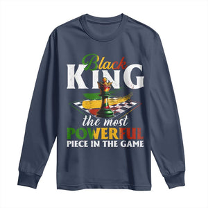 Black Pride Long Sleeve Shirt Black King The Most Powerful Piece In The Game TS09 Navy Print Your Wear