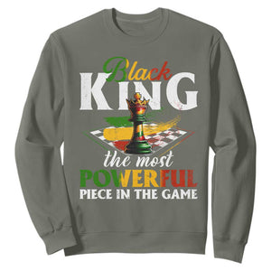 Black Pride Sweatshirt Black King The Most Powerful Piece In The Game TS09 Military Green Print Your Wear