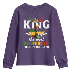 Black Pride Youth Sweatshirt Black King The Most Powerful Piece In The Game TS09 Purple Print Your Wear