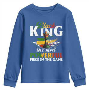 Black Pride Youth Sweatshirt Black King The Most Powerful Piece In The Game TS09 Royal Blue Print Your Wear