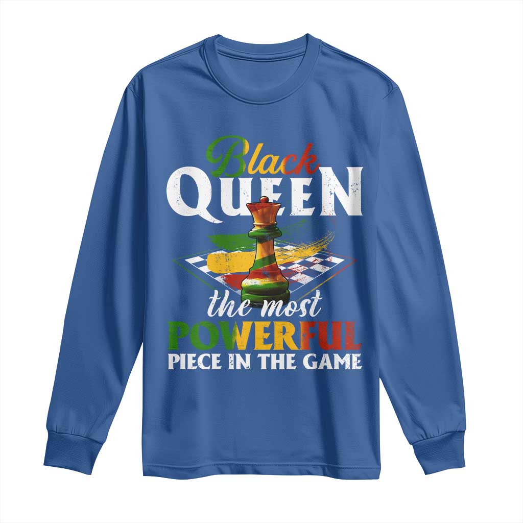 Black Pride Long Sleeve Shirt Black Queen The Most Powerful Piece In The Game TS09 Royal Blue Print Your Wear