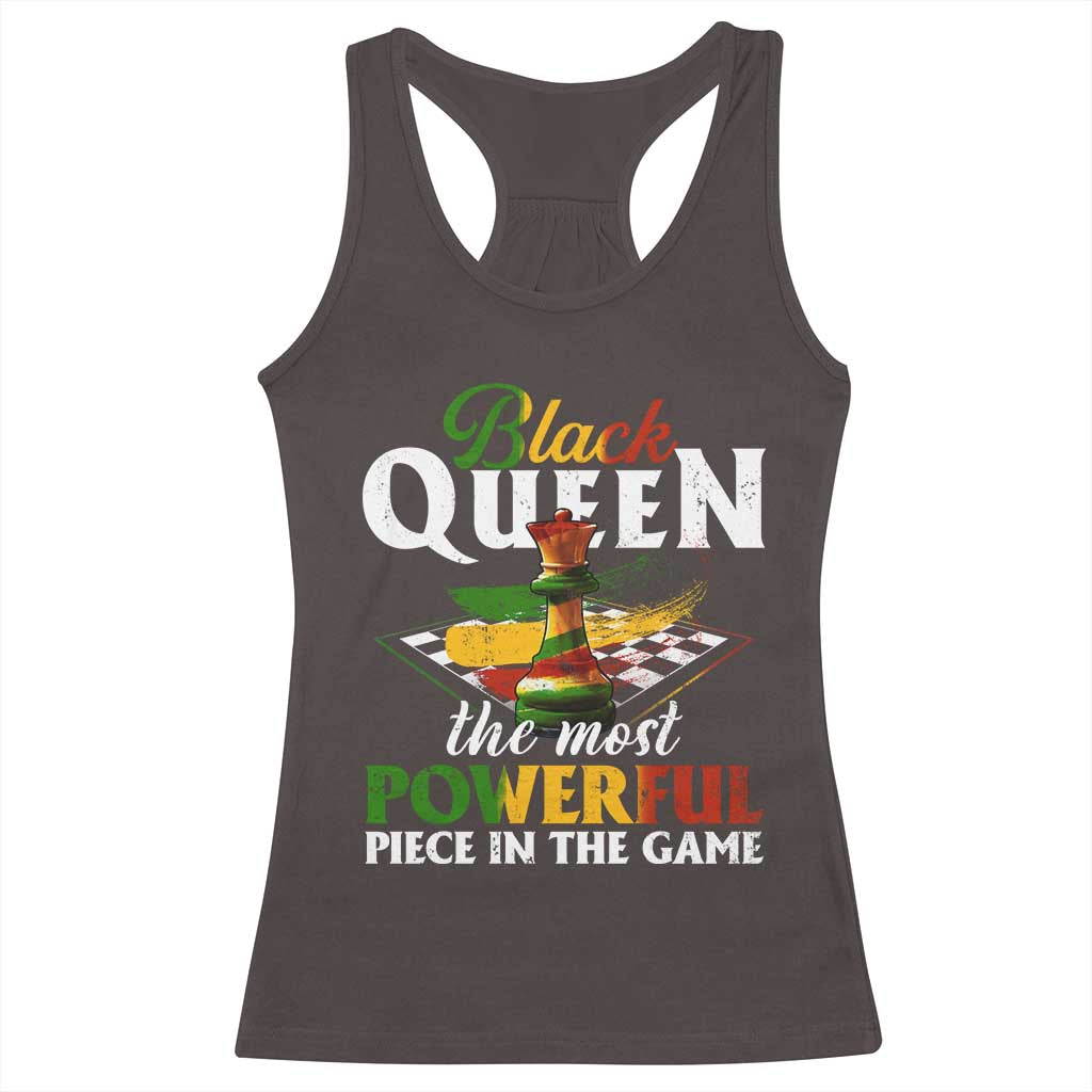 Black Pride Racerback Tank Top Black Queen The Most Powerful Piece In The Game TS09 Dark Chocolate Print Your Wear